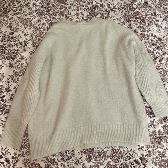 Topshop Oversized Off-the-Shoulder V-Neck Sweater - Picture 6 of 6